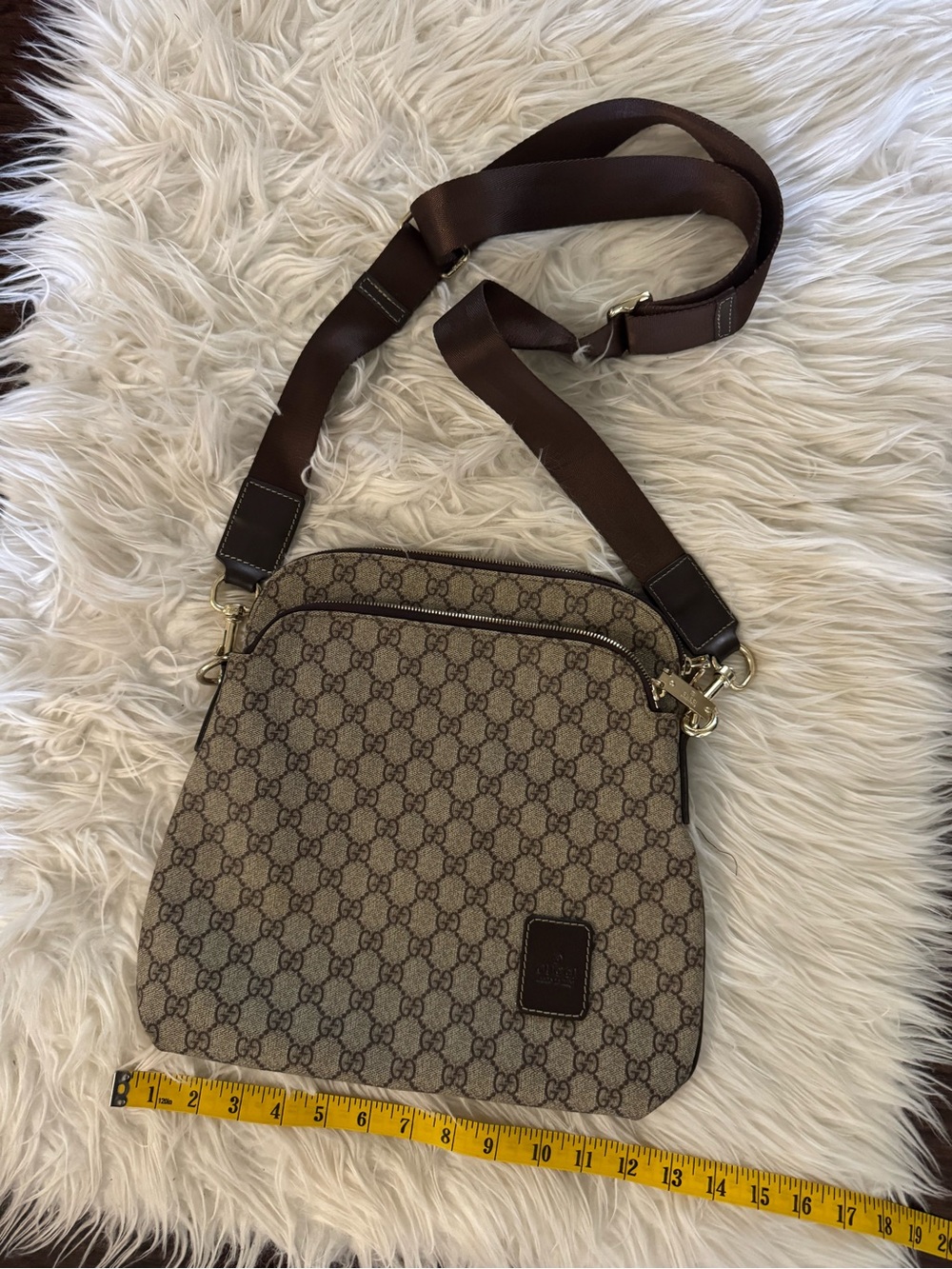 Gucci Beige/Brown Monogram Messenger Bag